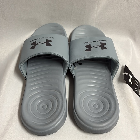 Under Armour Ansa Graphic Logo Slide Sandal Mod Gray Size 10 NWT - Picture 3 of 7